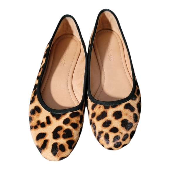 Madewell Reid Ballet Flat in Leopard‎ Calf Hair Sz 7 - Picture 2 of 11